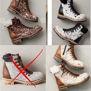 ISO/WTB cammie wool-lined cowhide and leather boots with shearling trim